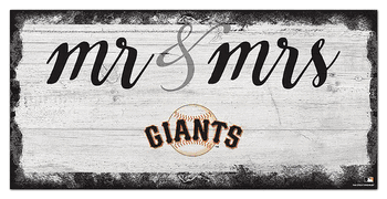 San Francisco Giants Script Mr & Mrs 6x12 Sign