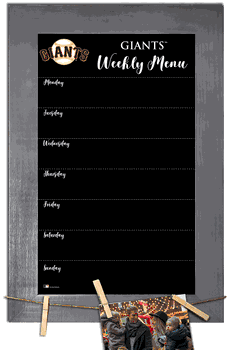 San Francisco Giants Weekly Chalkboard with frame & clothespins 11x19 Sign