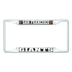 San Francisco Giants White Metal License Plate Frame - 6.25"x12.25"