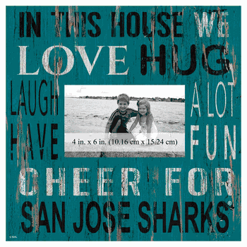 San Jose Sharks 10x10 In This House Frame Sign