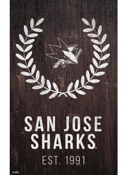 San Jose Sharks 11x19 Laurel Wreath Sign