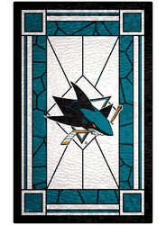 San Jose Sharks 11x19 Stained Glass Wood Sign