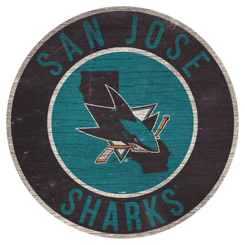 San Jose Sharks 12in. Circle w/State Sign