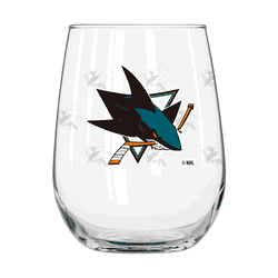 San Jose Sharks 16oz Satin Etch Curved Beverage Glass