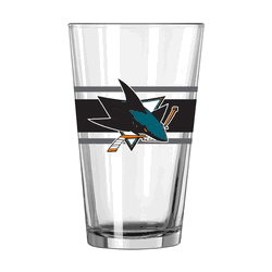 San Jose Sharks 16oz Stripe Pint Glass