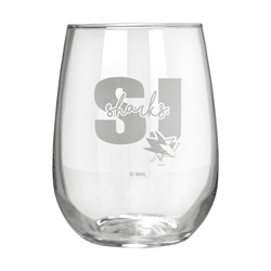 San Jose Sharks 17oz Stemmless Wine Glass