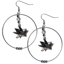San Jose Sharks 2 Inch Hoop Earrings
