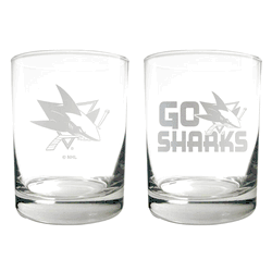 San Jose Sharks 2pc Rocks Glass Set