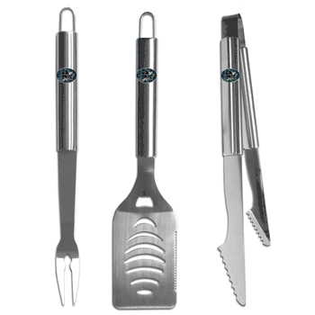 San Jose Sharks 3 pc Stainless Steel BBQ Set