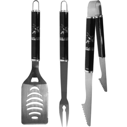 San Jose Sharks 3 pc Steel BBQ Set in Black