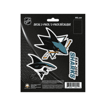 San Jose Sharks 3 Piece Decal Sticker Set