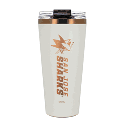 San Jose Sharks 32oz Crme and Copper Big Slim Tumbler with Straw