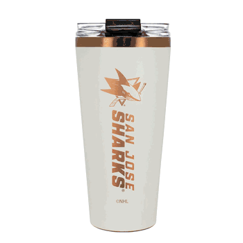 San Jose Sharks 32oz Crme and Copper Big Slim Tumbler with Straw