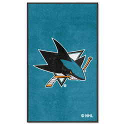 San Jose Sharks 3X5 High-Traffic Mat with Durable Rubber Backing - Portrait Orientation