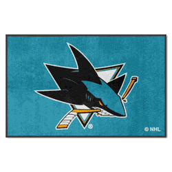 San Jose Sharks 4X6 High-Traffic Mat with Durable Rubber Backing - Landscape Orientation