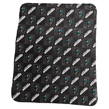 San Jose Sharks 50x60 Repeating Pattern Fleece Throw