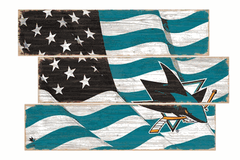 San Jose Sharks American Flag 3 Plank