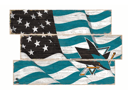 San Jose Sharks American Flag 3 Plank