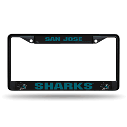 San Jose Sharks  Black Chrome Frame with Plastic Inserts 12" x 6" Car/Truck Auto Accessory