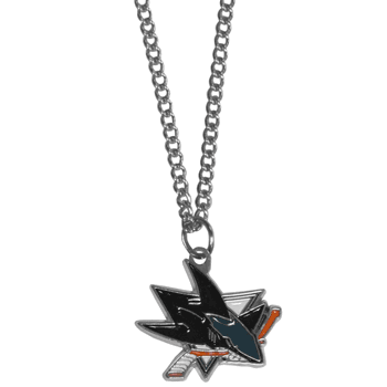 San Jose Sharks Chain Necklace with Small Charm