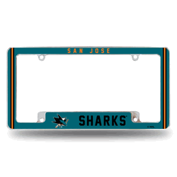 San Jose Sharks Classic 12" x 6" Chrome All Over Automotive License Plate Frame