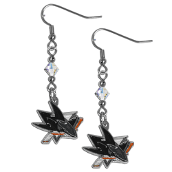 San Jose Sharks Crystal Dangle Earrings