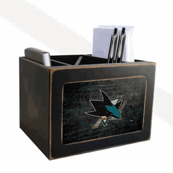 San Jose Sharks Distressed Desktop Organizer w/Team Color
