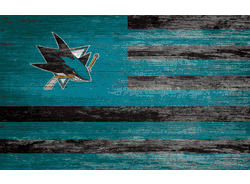 San Jose Sharks Distressed Flag 11x19