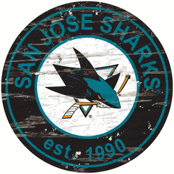 San Jose Sharks Distressed Round Sign
