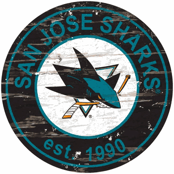San Jose Sharks Distressed Round Sign