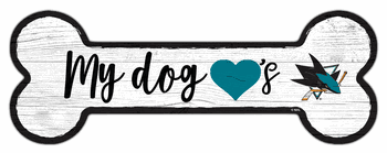 San Jose Sharks Dog Bone 6x12 Sign