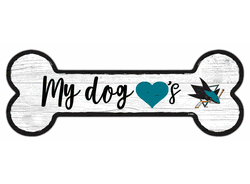 San Jose Sharks Dog Bone 6x12 Sign