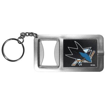 San Jose Sharks Flashlight Key Chain with Bottle Opener
