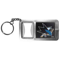 San Jose Sharks Flashlight Key Chain with Bottle Opener