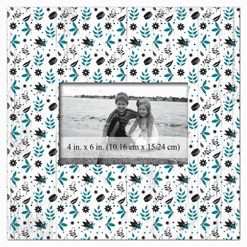 San Jose Sharks Floral Pattern 10x10 Frame