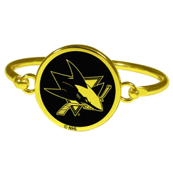 San Jose Sharks Gold Tone Bangle Bracelet