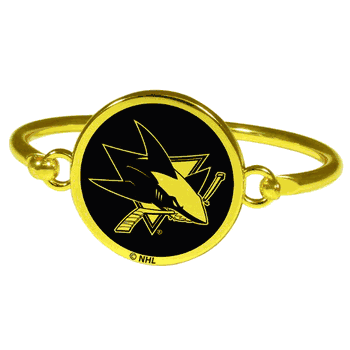 San Jose Sharks Gold Tone Bangle Bracelet
