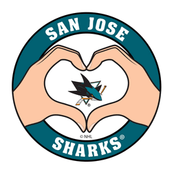 San Jose Sharks Heart Hands Decal