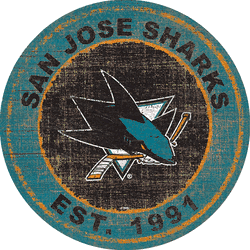San Jose Sharks Heritage 24" Distressed Round Sign
