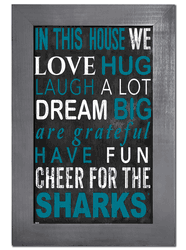San Jose Sharks In This House 11x19 Sign