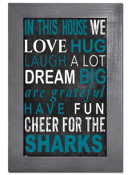 San Jose Sharks In This House 11x19 Sign