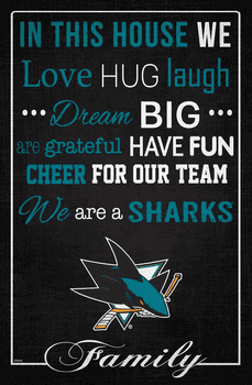 San Jose Sharks In This House 17x26