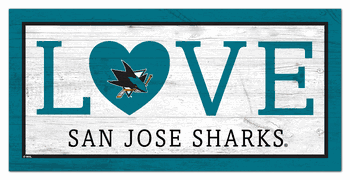 San Jose Sharks Love 6x12 Sign