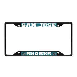 San Jose Sharks Metal License Plate Frame Black Finish