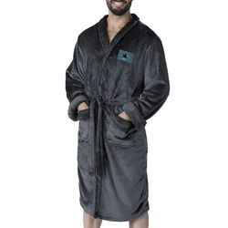 San Jose Sharks NHL Black Snipe L/XL Silk Touch Robe 26x47 Inches