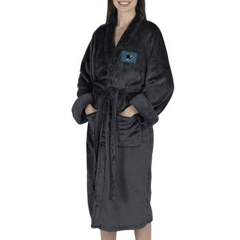 San Jose Sharks NHL Black Snipe S/M Silk Touch Robe 23X41 Inches