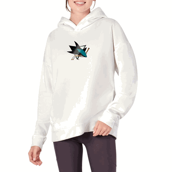 San Jose Sharks NHL Kadi Hoodie with Zipper Pockets White Small