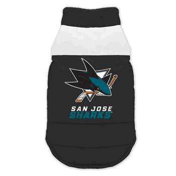San Jose Sharks Pet Parka Puff Vest Small