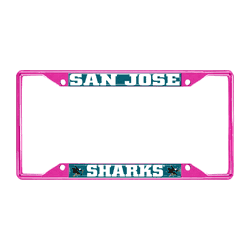 San Jose Sharks Pink Metal License Plate Frame - 6.25"x12.25"