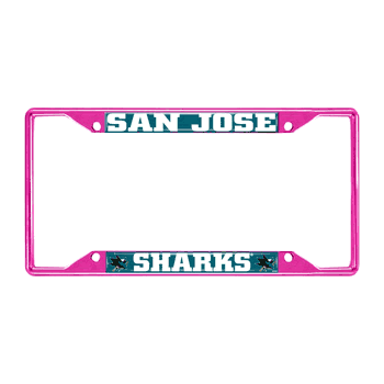 San Jose Sharks Pink Metal License Plate Frame - 6.25